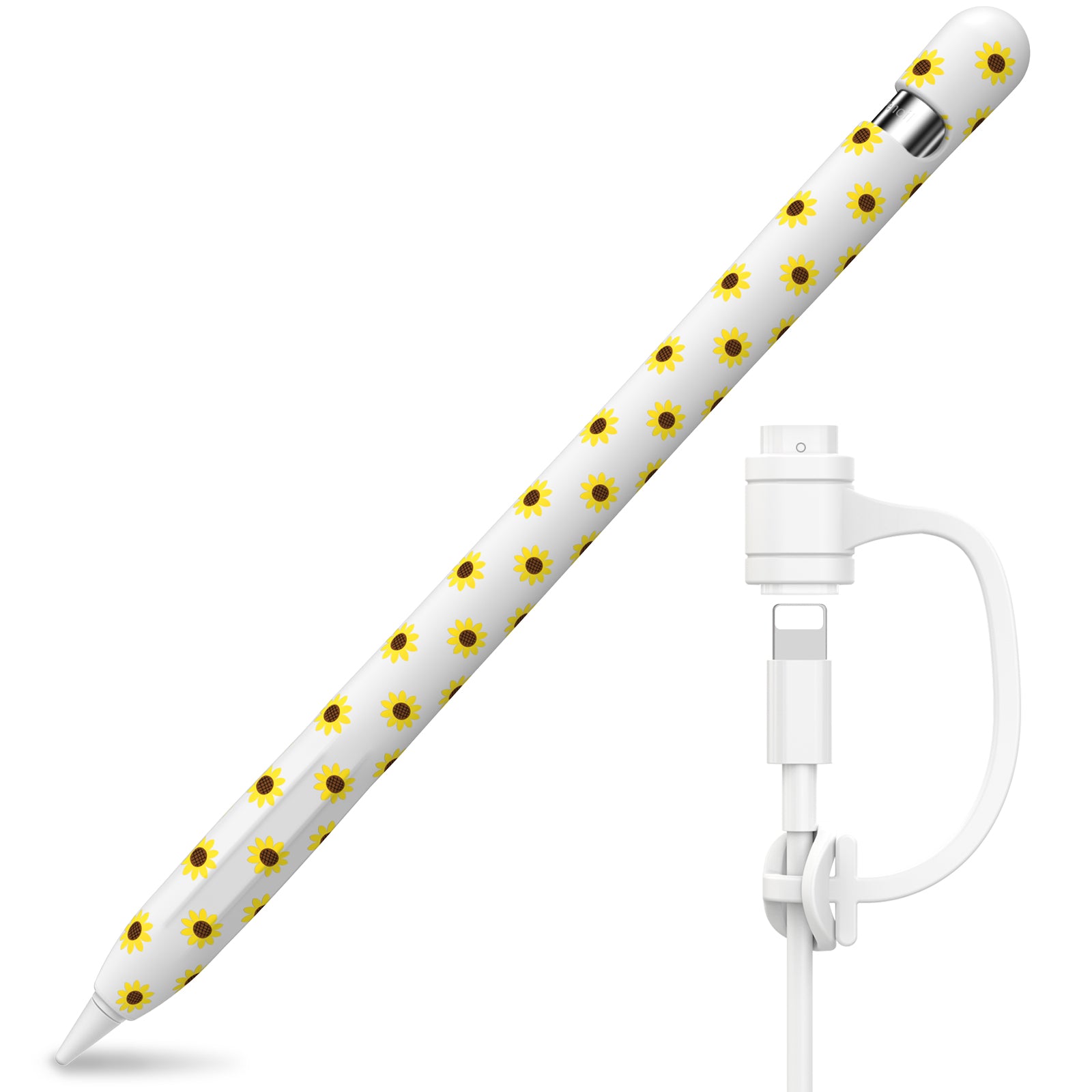 AHASTYLE PT93SF Protective Sleeve for Apple Pencil (1st Generation) Skin-touch Sunflower Pattern Silicone Case Cover AHASTYLE PT93SF Protective Sleeve for Apple Pencil (1st Generation) Skin-touch Sunflower Pattern Silicone Case Cover